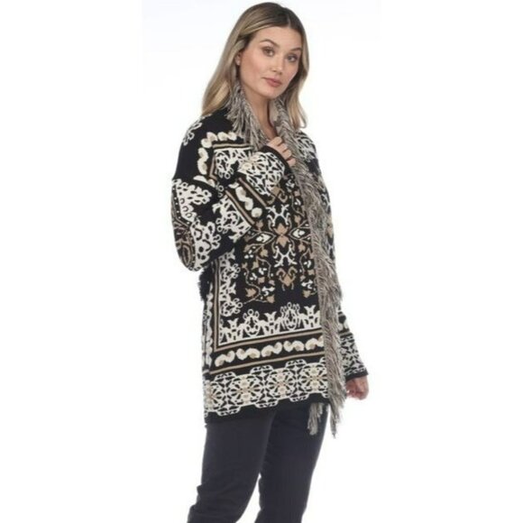 Ten-Oh Boho Open Front Cardigan Sweater Kimono Size 8 - Picture 1 of 13